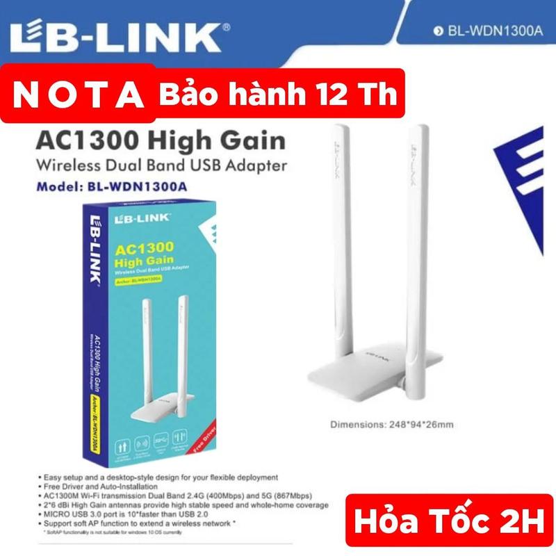   Có sẵn  Card WIFI 5G - USB WiFi 1300 Mbps gaming 2 râu siêu tốc wifi giúp kích wifi cho pc laptop 