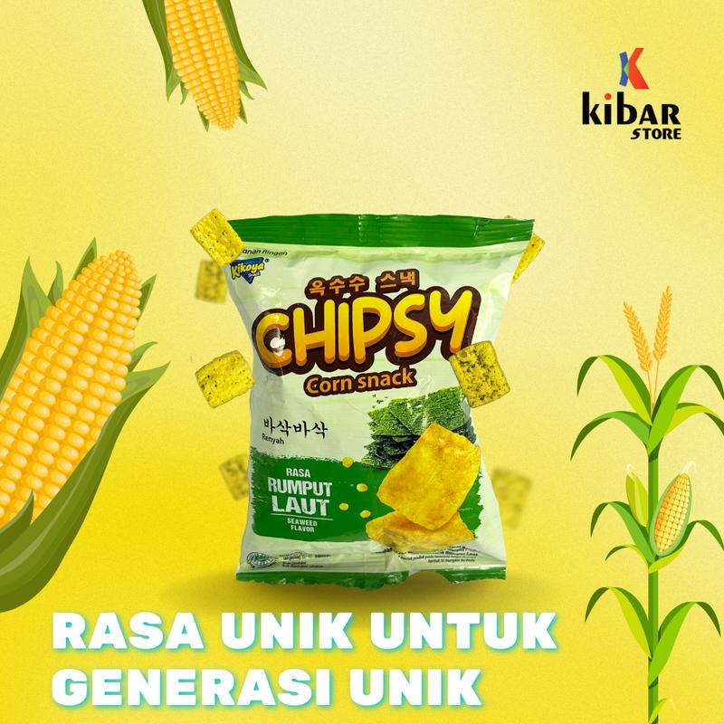 CHIPSY CORN SNACK BARBEKIU LADA HITAM DAN RUMPUT LAUT ISI 10 PCS PER PACK 7