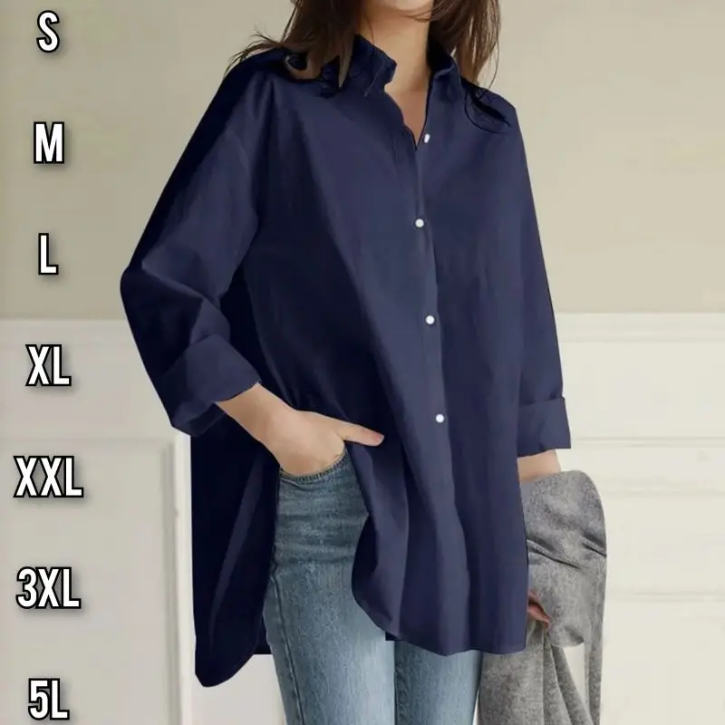 Hiroku Kemeja - Atasan Wanita Oversize - Size S M L XL XXL 3XL 5L - Atasan Kerja Wanita Jumbo - Kemeja Wanita Jumbo - Atasan Korean Style