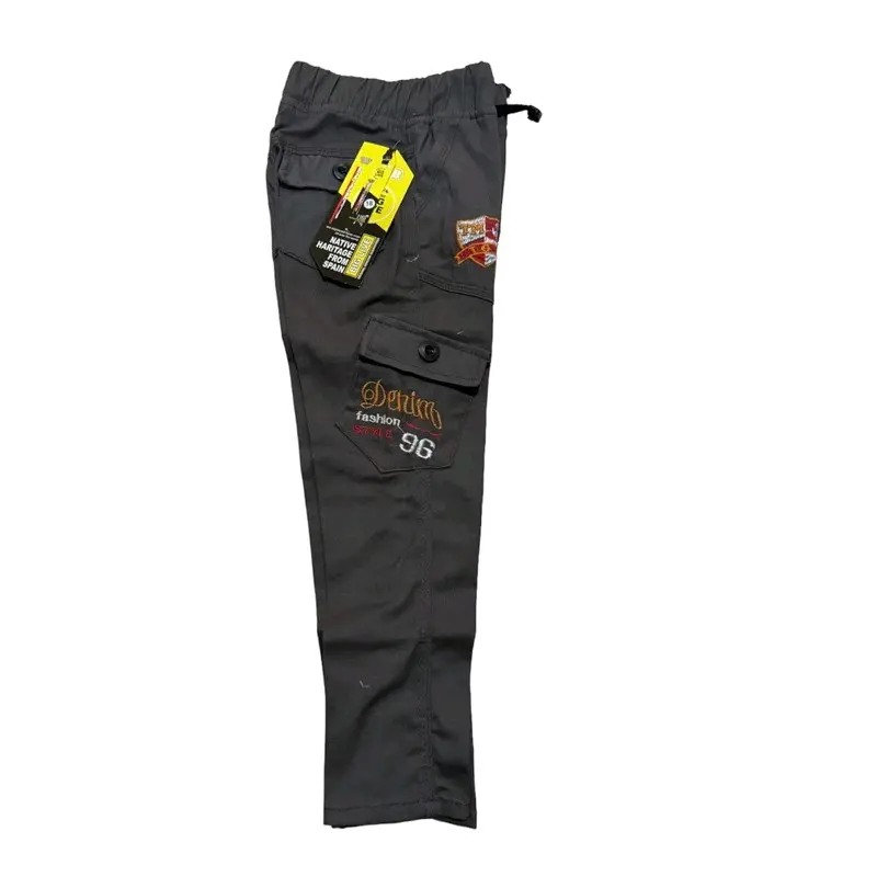 CELANA PANJANG CARGO ANAK LAKI-LAKI USIA 1-15 TAHUN AUTHENTIC DENIM Abu Hitam Mocca Cream Bunda Cowok Katun 7