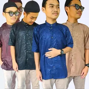 Alkomar baju Koko emboss kemko motif etnik size MLXL XXL XXXL