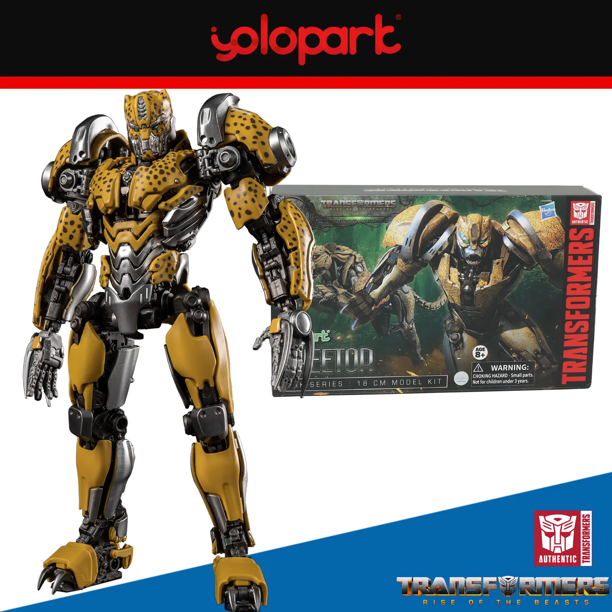 【Yolopark】Transformers Toys: Cheetor Action Figure (with Bumblebee's Weapon) - Rise of the Beasts - 7.87 Inch Pre-assembled Model Kit from the AMK Series