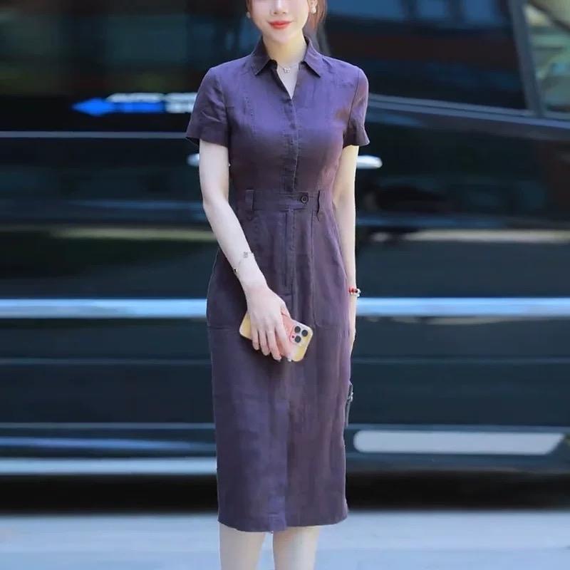 Váy tím cổ đức tôn da siu xinh - TikTok Shop Vietnam