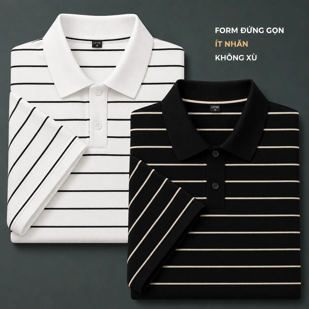 [HỎA TỐC] COMBO Áo Polo Cổ Bẻ SỌC NGANG Vải Thun Cá Sấu Poly - Sang Trọng, Lịch lãm, Thoáng Mát