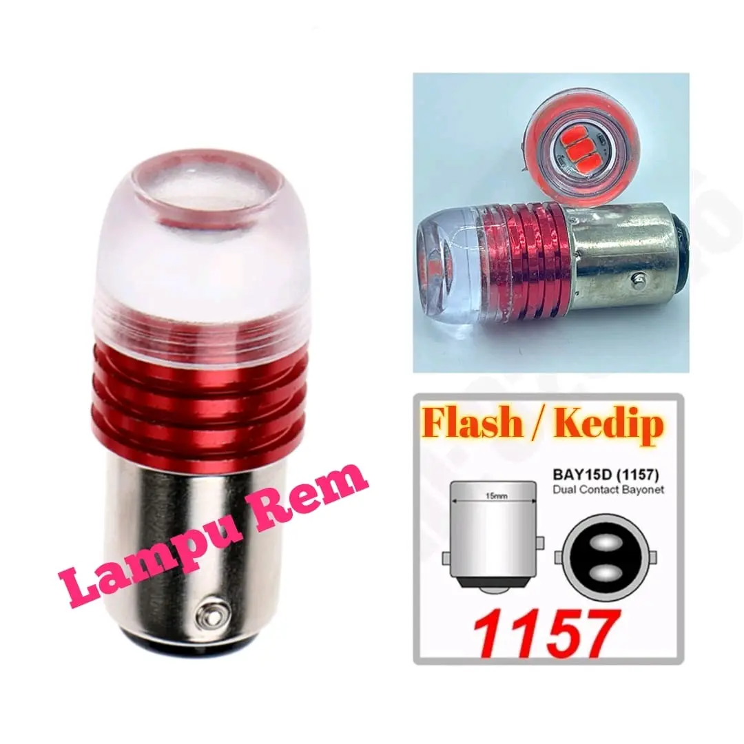 Lampu rem motor Led bayonet 1157 dua kaki Car