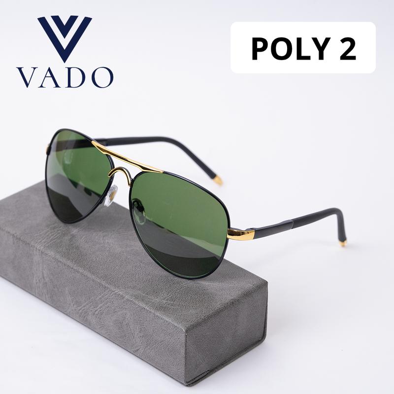 LIVE - POLY 2 (TRÒNG POLAROID KO PHẢI THỦY TINH) - Mắt kính RÂM thời trang nam, gọng kim loại, đi biển, đi chơi, đi đường - Đi kèm khăn hộp - VADO