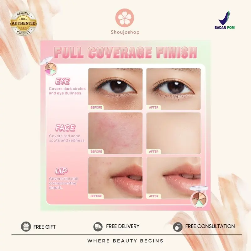 SANIYE Palet Concealer Anti Air 5 Warna Seamless Full Cover Face Concealer R1179 3