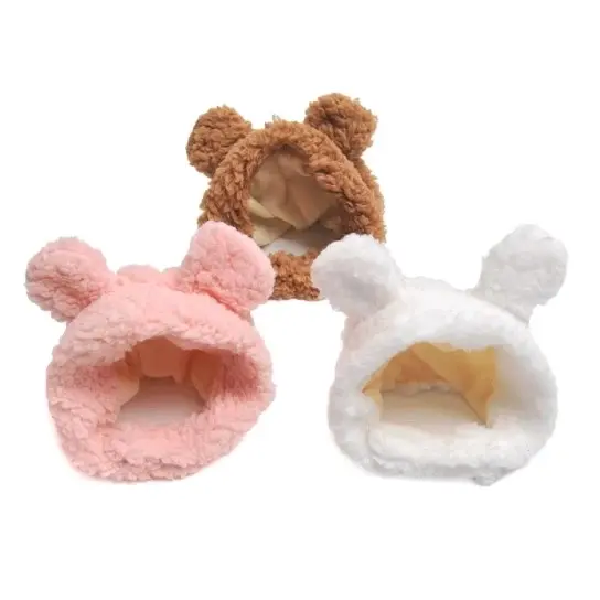 BABE PETSHOP Topi Lucu Kucing Anjing Topi Beruang Panda Kelinci Bunny hat Pet bear hat Kostum Aksesoris Topi Beruang Kelinci Bando Topi Beruang Pet bunny Hat singa 3