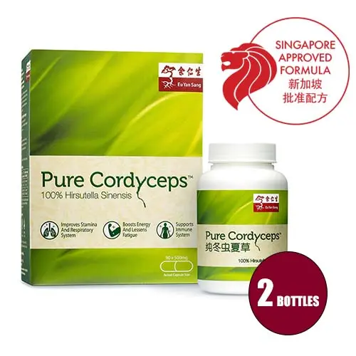 Eu Yan Sang 1+1 Pure Cordyceps 90x500mg capsules/bottle
