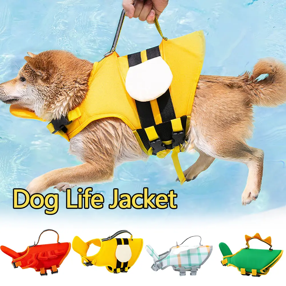 CS XS-XXL Summer Pet Dog Life Jacket Reflective Pet Life Harness Vest Swim Suit Clothes Clothing for Small Medium Large Dogs#439729