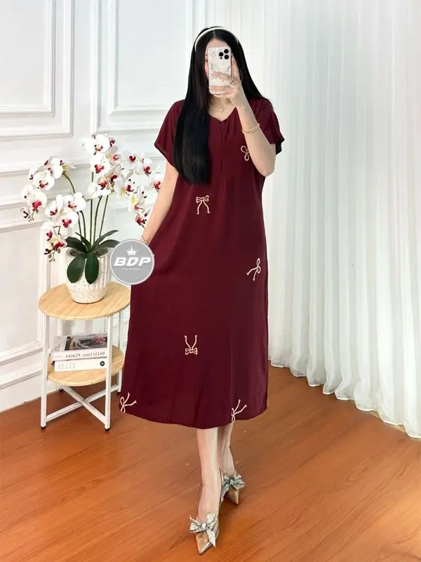 Daster Chibi 3/4 Daster Viral - Bahan Shantung Rayon Tebal Busui Bumil Wanita Motif 2