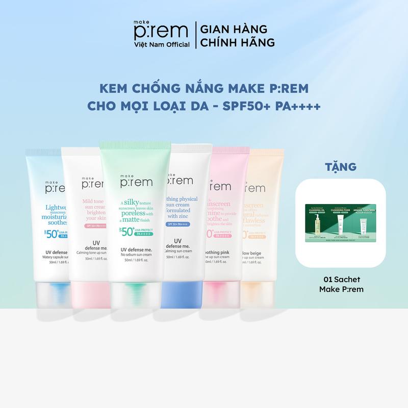 GIÁ ĐỘC QUYỀN Make P:rem Kem chống nắng Make P:rem theo từng da 50ml