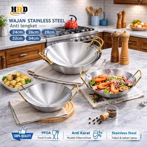 “COD” wajan Penggorengan Kuali Set3PCS Kecil Mini Stainless Steel dengan Pegangan Premium Quality304Wajan Penggorengan Kuali Mini 20-32cmStainless Steel Wajan StainlessTebal Kuali Premium dengan Pegangan Stainless Steel Kuali Besar Katel Anti/live/wajanA