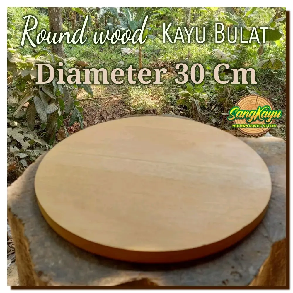 Talenan kayu bulat UK 30cm asli anti jamur food grade _ talenan kayu aesthetic