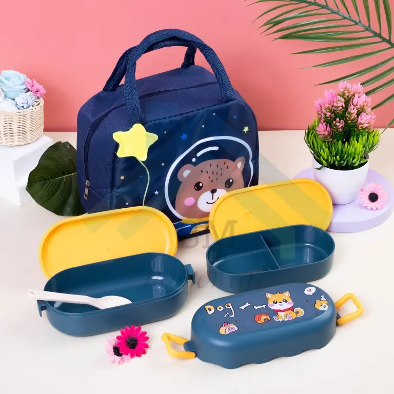 Lunch Box Set Tas Bekal 2In1 / Kotak Makan  + Tas Bekal 3