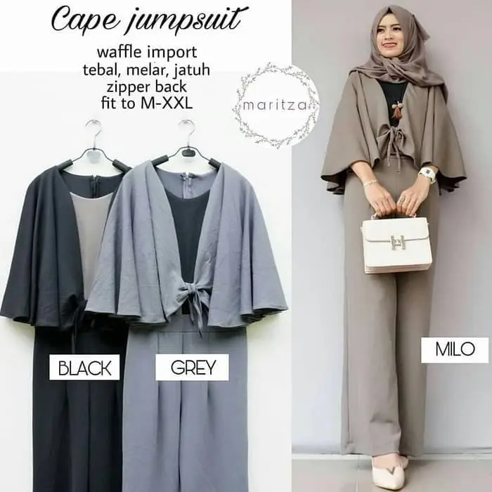 Baju Hijab Syari Wanita Terbaru - Cape Jumpsuit Hijabers Syari Muslim FZ