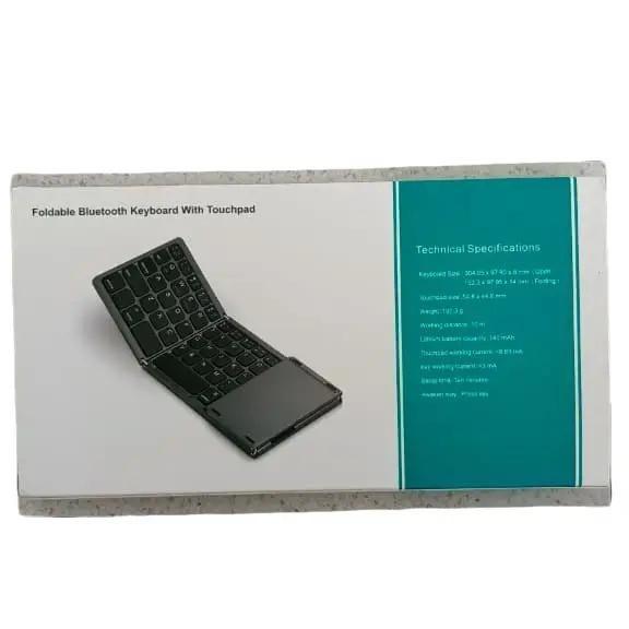 Keyboard Bluetooth Lipat / Foldable Wireless Keyboard with Touchpad - Kompatibel Windows Android iOS