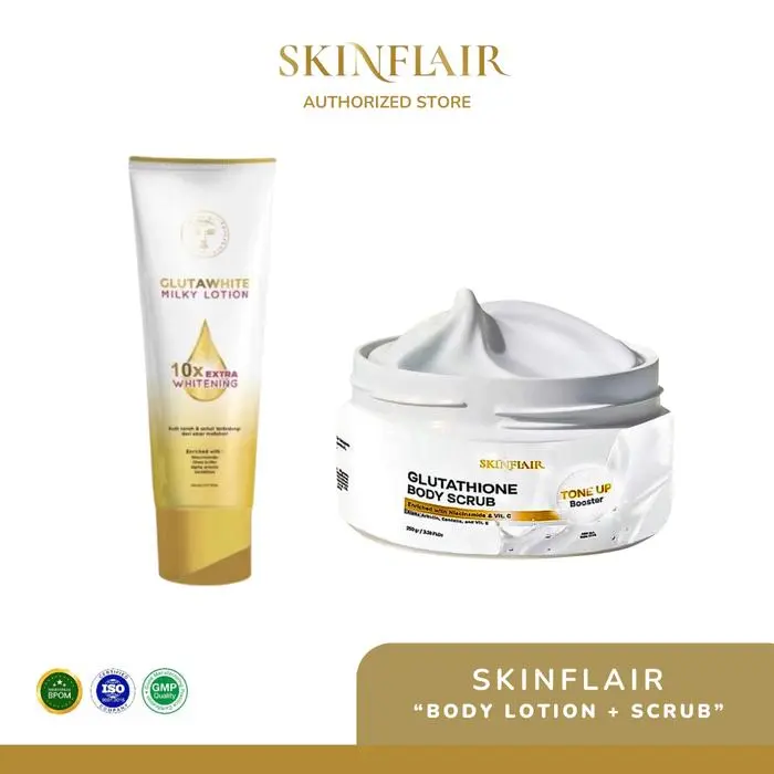 Skinflair Glutawhite Milky Lotion and Glutathione Body Scrub - TikTok Shop  Malaysia