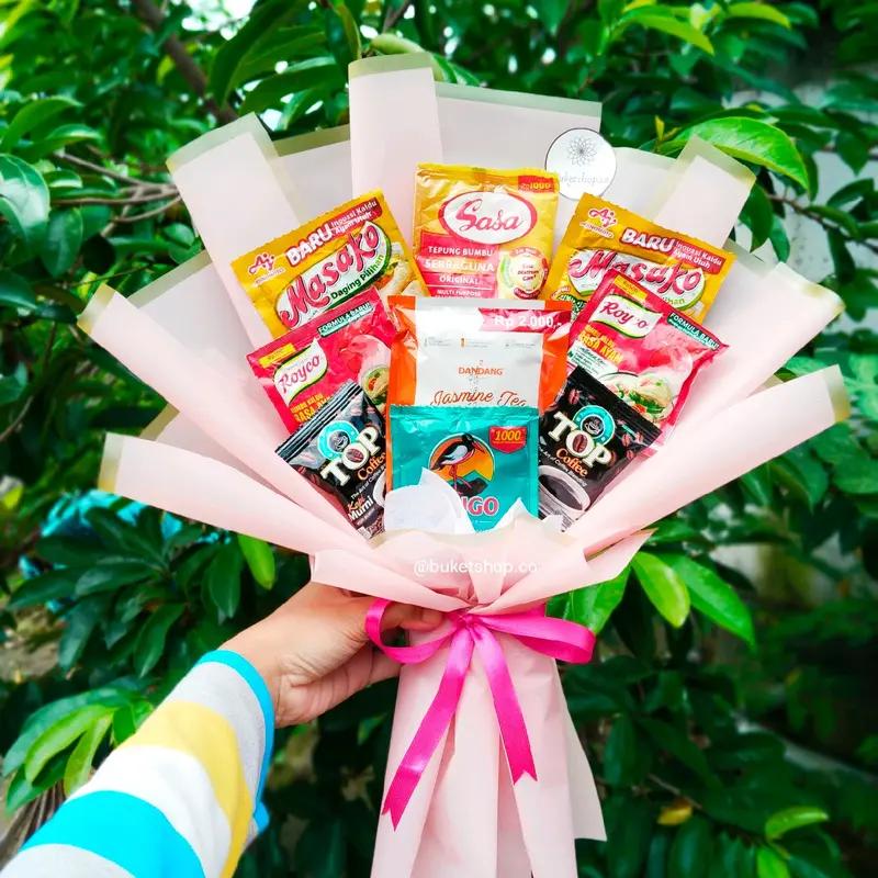 Buket Snack Warna Random Murah Wisuda Anak Hadiah Kertas - Ukuran 15-20 cm - Food, Cookies 8