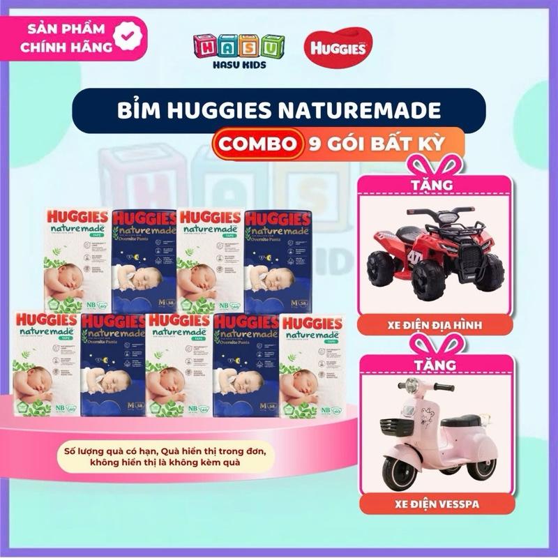 COMBO 9G Tã/ Bỉm Dán/ Quần Huggies Nature Made Đêm Ngày S82/M64/L54/XL44/XXL28