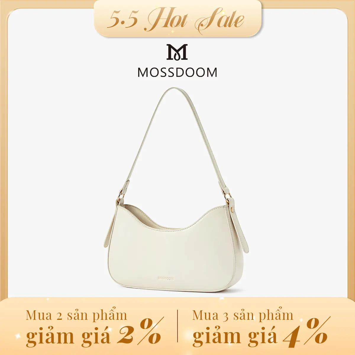 MOSSDOOM Darby Bag-Túi Kẹp Nách Cho Nữ, Túi Đơn Giản, Linh Hoạt Năng