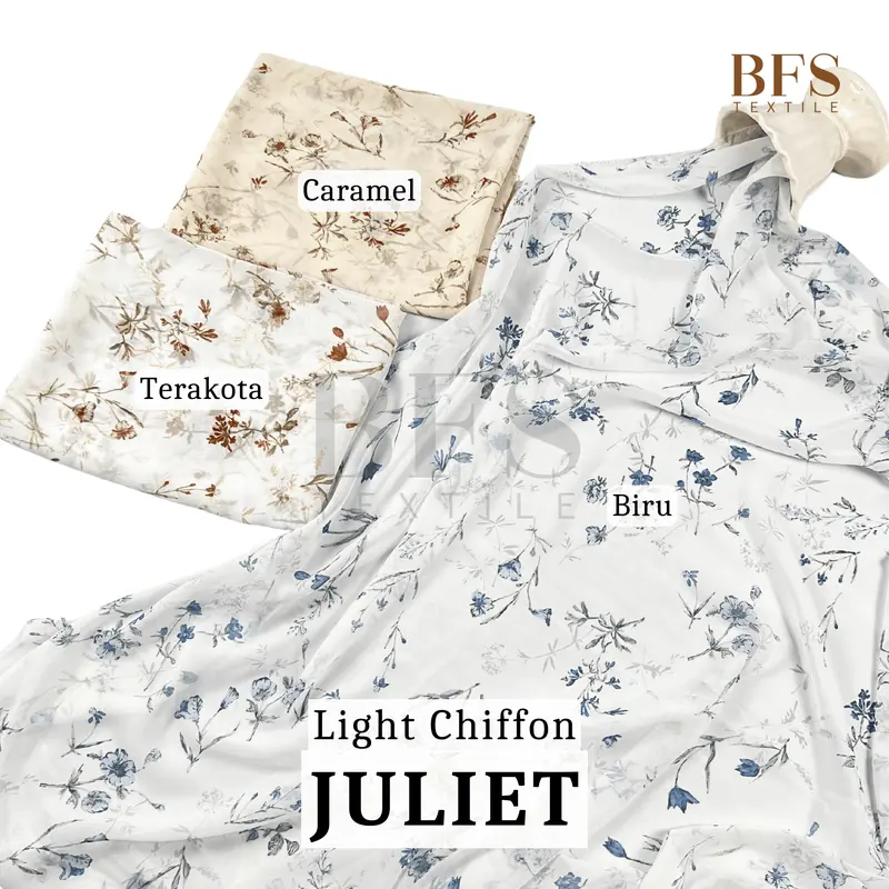 BFS Textile 0,5 meter Bahan Kain Light Chiffon Motif Grade A 3