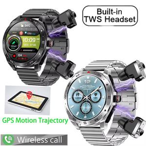 2025 New TWS 2-in-1 Bluetooth Wireless Earphones Men Smart Watch Bluetooth Call GPS Motion Trajectory HIFI 9D Sound Quality Women Smartwatch
