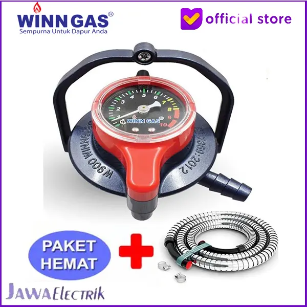 PAKET WINN GAS W-900m Regulator 3 Pengunci + Selang Gas 1.8Meter