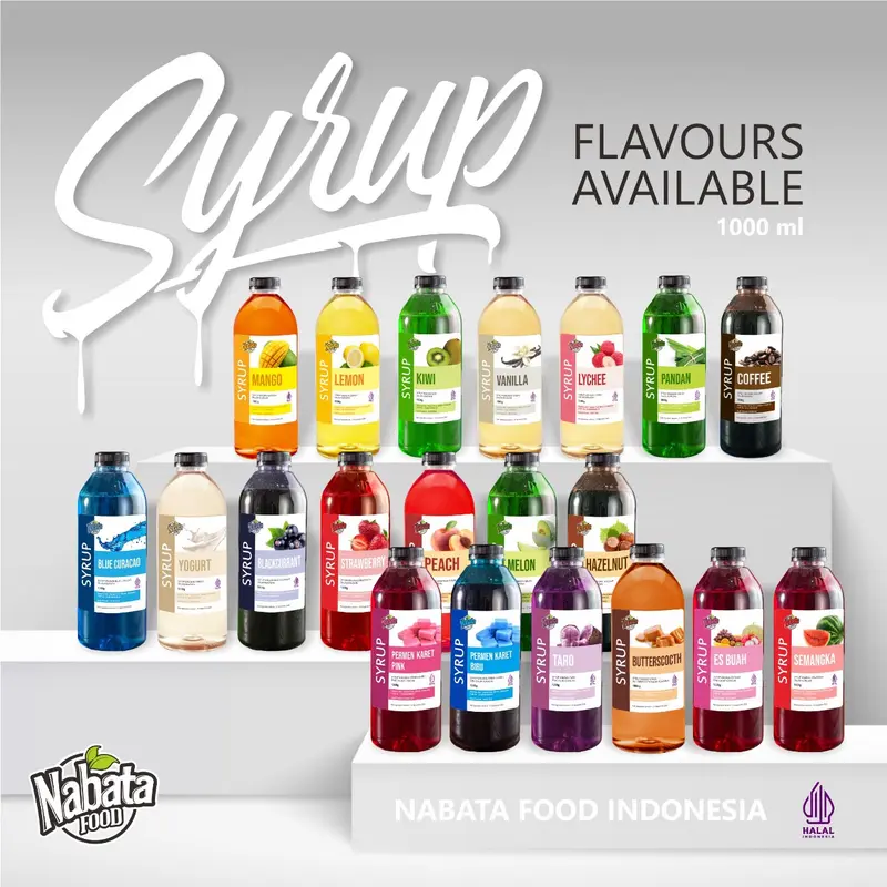 Syrup NABATA All Varian 1000 ml Sirup Flavoured Minuman Bartender Kopi | Sirup Nabata Aneka Rasa All Variant Sirup Kopi dan Teh Perasa Minuman | Nabata Syrup 1000ml All Variant Rasa | Sirup Minuman 1 Liter - Aneka Rasa Buah - Syrup Fruit All Varian 0