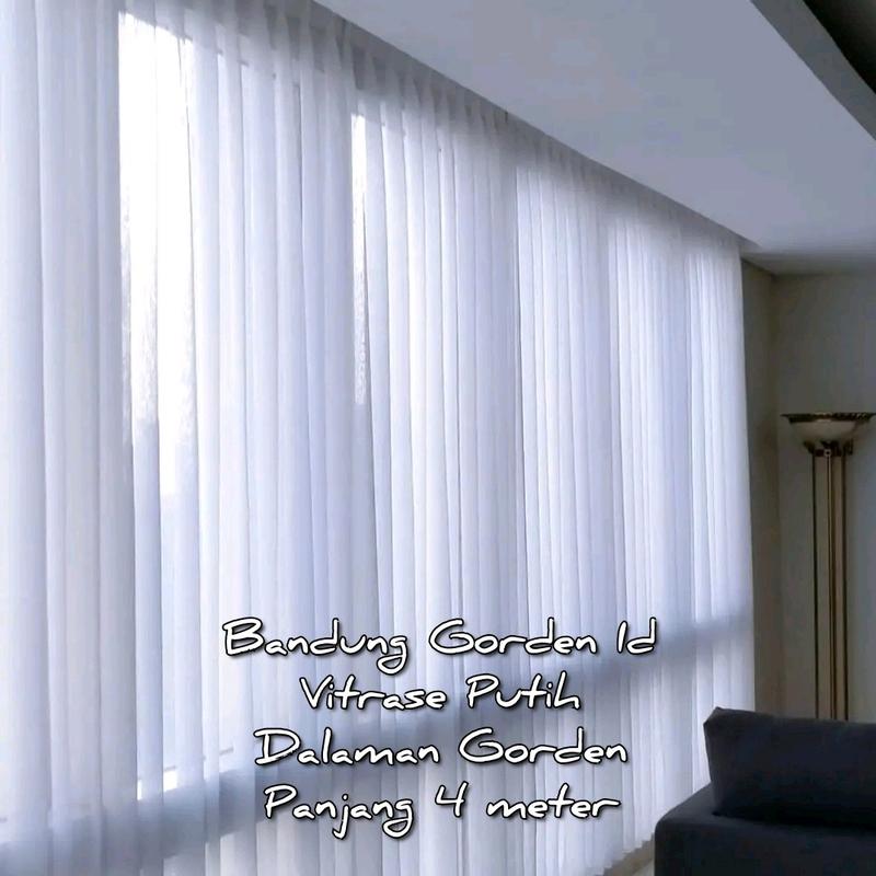 Vitrase Putih Polos Import Dalaman Gorden Panjang 3 Meter 350 4 meter Curtain Plisket Kain 4
