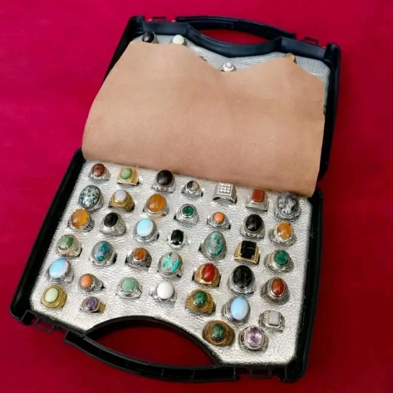 Tas // koper // kotak cincin akik permata isi 78 pcs kulut asli 2