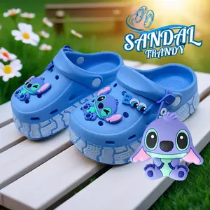 Sandal Trandy Sandal Anak Baim Motif Lucu Biru & Merah Muda Karet Berkualitas Tinggi Anti Selip Tahan Air Size 18-35