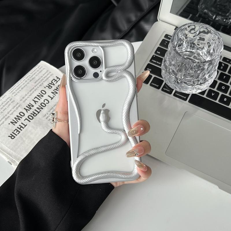 Ốp Điện Thoại Lì Thiết Kế Hình Rắn Rỗng, Dành Cho iPhone 11, 13, 15, 12, 14, 16, Pro Max, Plus Và 16Pro, Tản Nhiệt, Chống Sốc, Làm Bằng TPU, Ốp Vỏ Bất Đối Xứng Mềm Phụ Kiện