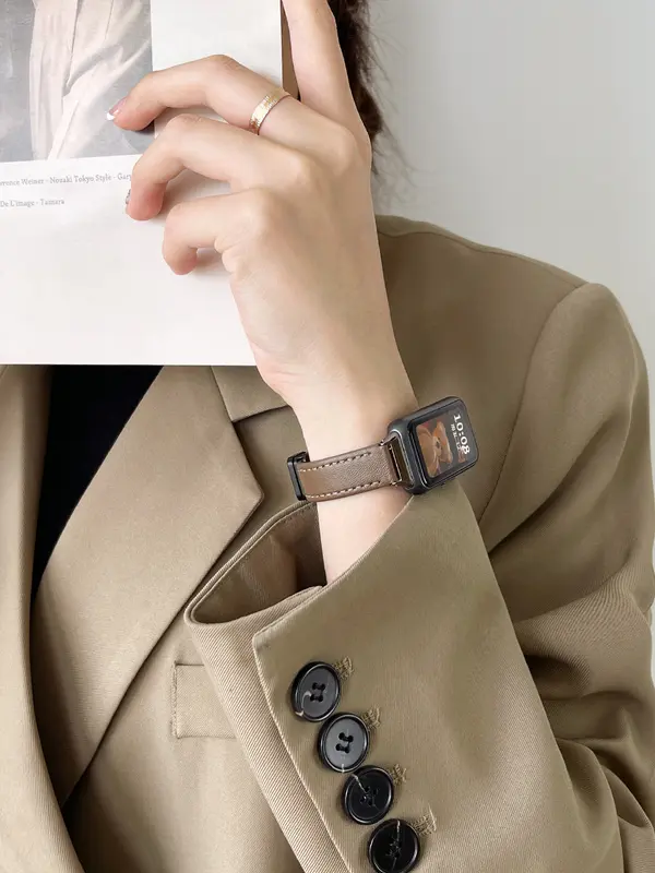 Dây da từ tính, Có sẵn cho Đồng Hồ thông minh Huawei Band 9 8 7 NFC, Vòng đeo tay dây đeo cổ tay thay thế, Tương thích với Huawei Band 9 / 8 / 7 / 6 / NFC, Bao gồm phụ kiện 7