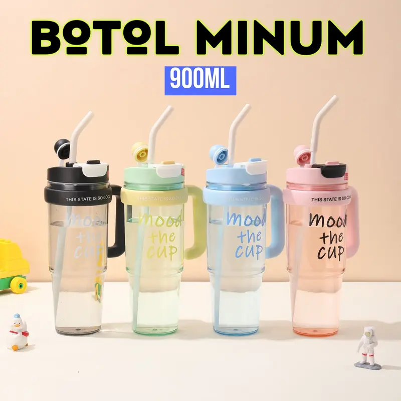 [Mskshop] Botol Minum Gelas Plastik 900ml/ Botol Minum Tumbler BPA Free/ Botol Minum Dewasa / Kado 1