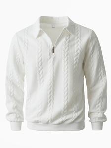 Conjuntos de otoño invierno para hombre, suéter de cuello polo tejido de manga larga para uso diario, diseño de media botonadura con cierre de dinero viejo, pulóver casual versátil y sencillo, esencial para la armario del hombre.