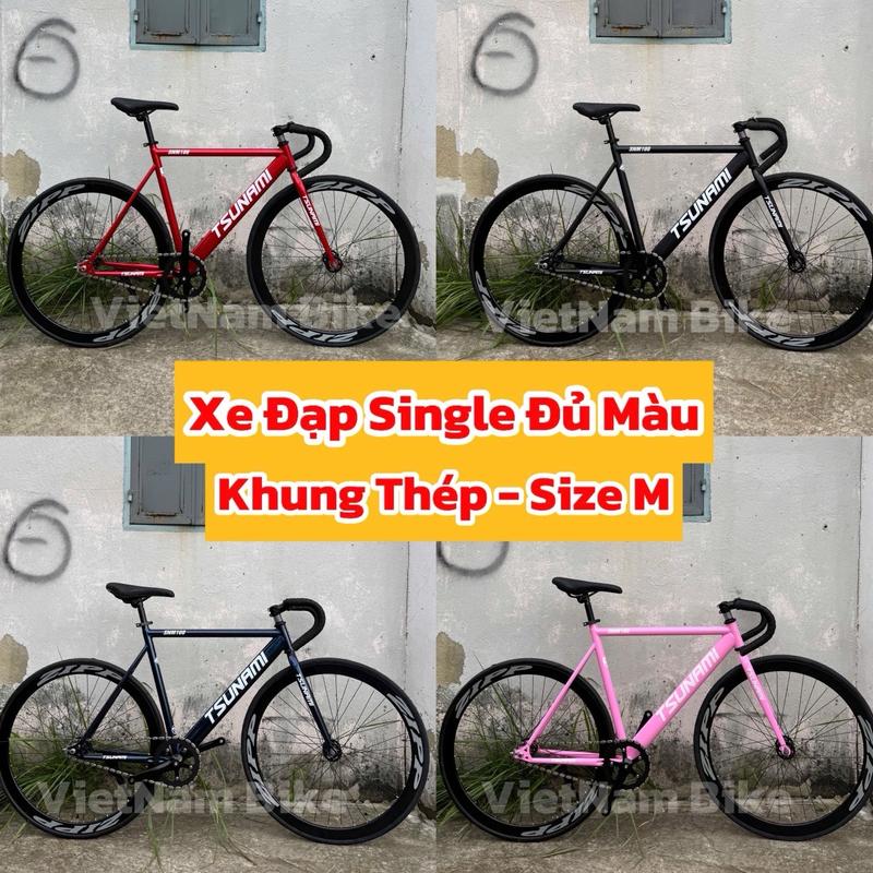 M2 Xe đạp thể thao Single Speed Tsunami SNM 100 Custom ĐẠP LÙI LÀ DỪNG Khung Hợp Kim Thép Bánh Nhôm,Phù Hợp Cao Từ 1.45m-1.8m - Bảo Hành Khung Sườn 12 Tháng tăng strap và dụng cụ lắp ráp Gắn Xe Đạp Đạp Xe Đạp Sport