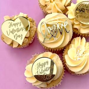 10 piezas/20 piezas de Decoración para pastel de Acrílico Dorado para Día de San Valentín, Propuesta de Amor, Mesa de Postres, Adornos en forma de corazón, Decoración para pastel