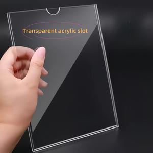Wall Mount Acrylic Sign Holder A4 Clear Acrylic Wall Frame Poster Wall Picture Display Stand Decor Photo Border