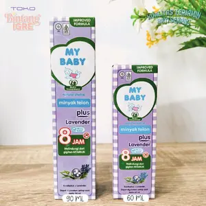 MY BABY Minyak Telon Plus Lavender 90 ML & 60 ML Diperkaya Lavender Untuk Kebersihan & Kesehatan Kulit Bayi menghindari gigitan nyamuk dan relaksasi bayi