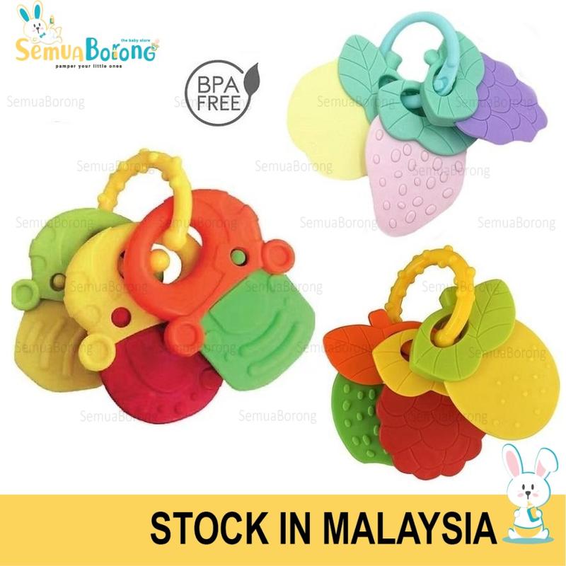 3pcs Baby Teethers Hand Grip Silicone Teether Infant Fruit Chewing ...