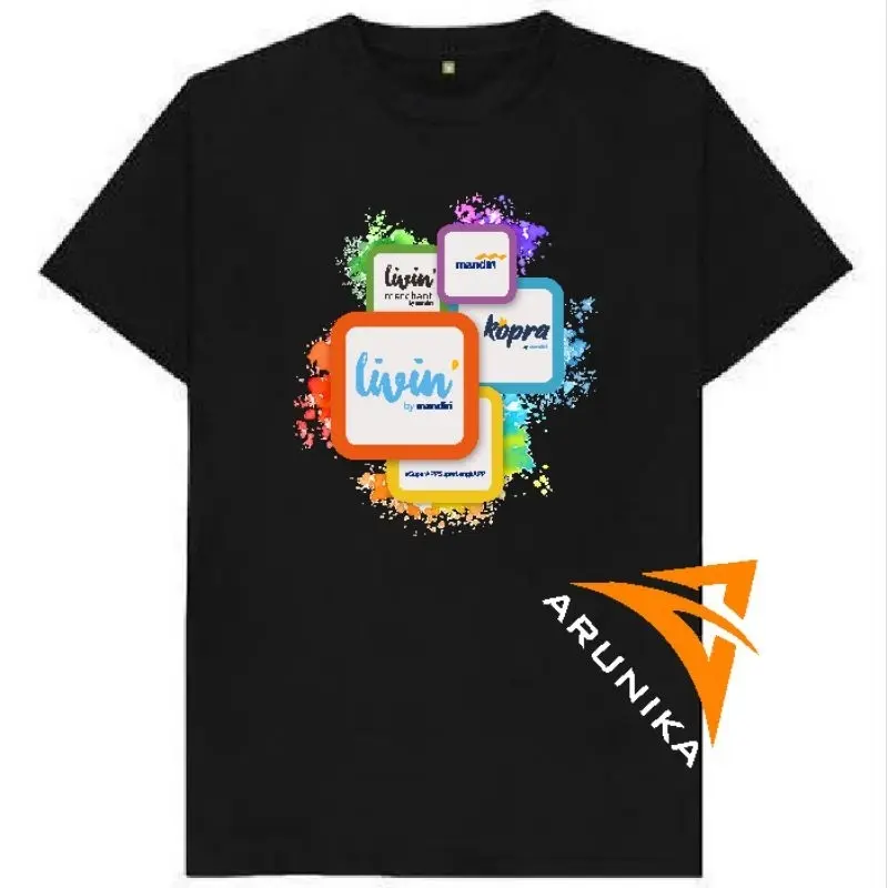 T-Shirt Kaos Distro LIVIN BY MANDIRI  SuperAPPSuperlengkAPP  Catton Combat 30s