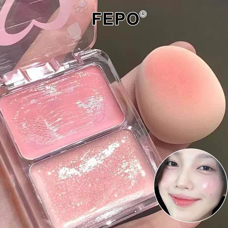 Kem Đánh Mịn, 2 Màu Có Sẵn, Để Highlight Và Tạo Đường Viền, Bảng Phấn Trang Điểm, Màu Má Hồng Hoa Hồng Và Hawthorn, Trang Điểm