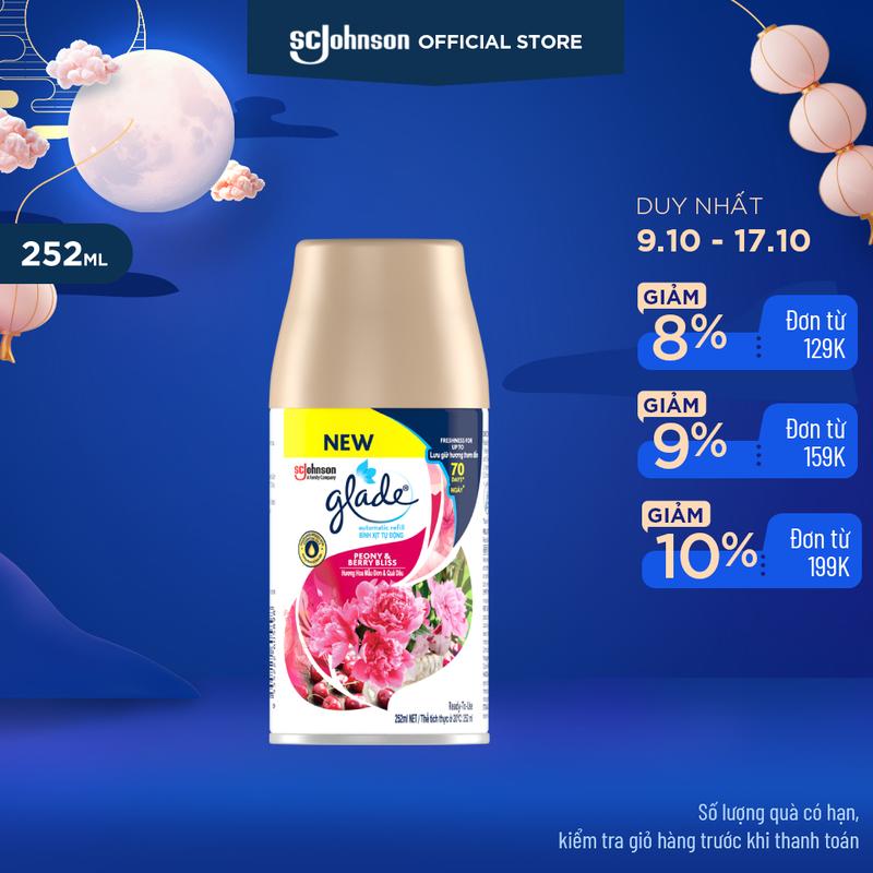 GLADE Lõi Xịt thơm phòng tự động Hương Mẫu Đơn & Quả Dâu 252ML