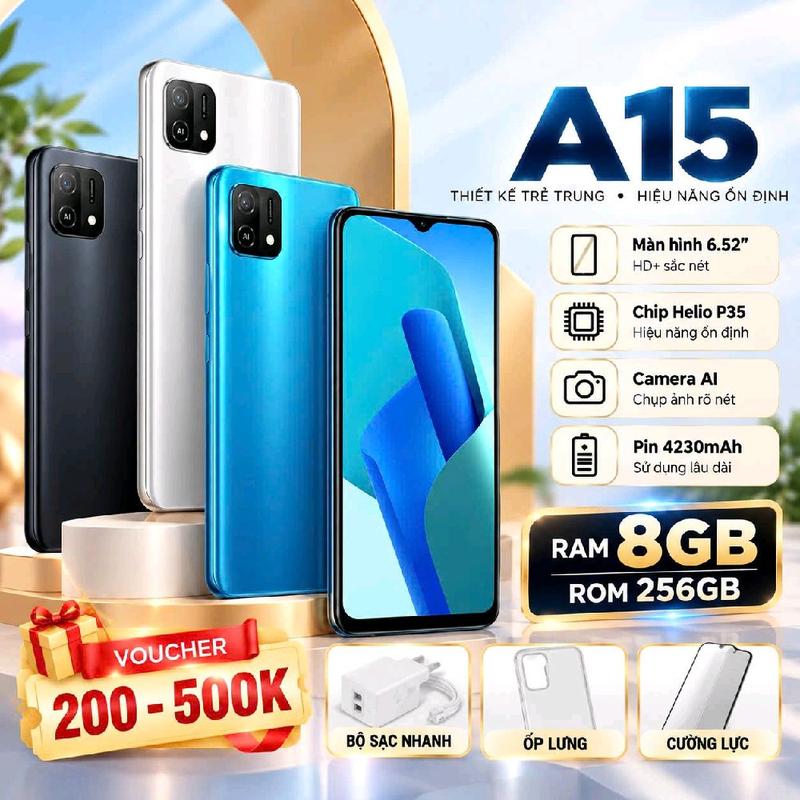 122: 2ND HAND : Điện Thoại OP A15 Ram 8/256Gb ,Pin 4320MAH ,2Xim 2Sóng ,Sở Hữu Loa To Rõ ,Chụp Hình Sắc Nét ,Lướt Wed Chơi Được Mọi Game ,Bảo Hành 12 Tháng ,Tặng Sạc Cáp Ôp lưng Ạ