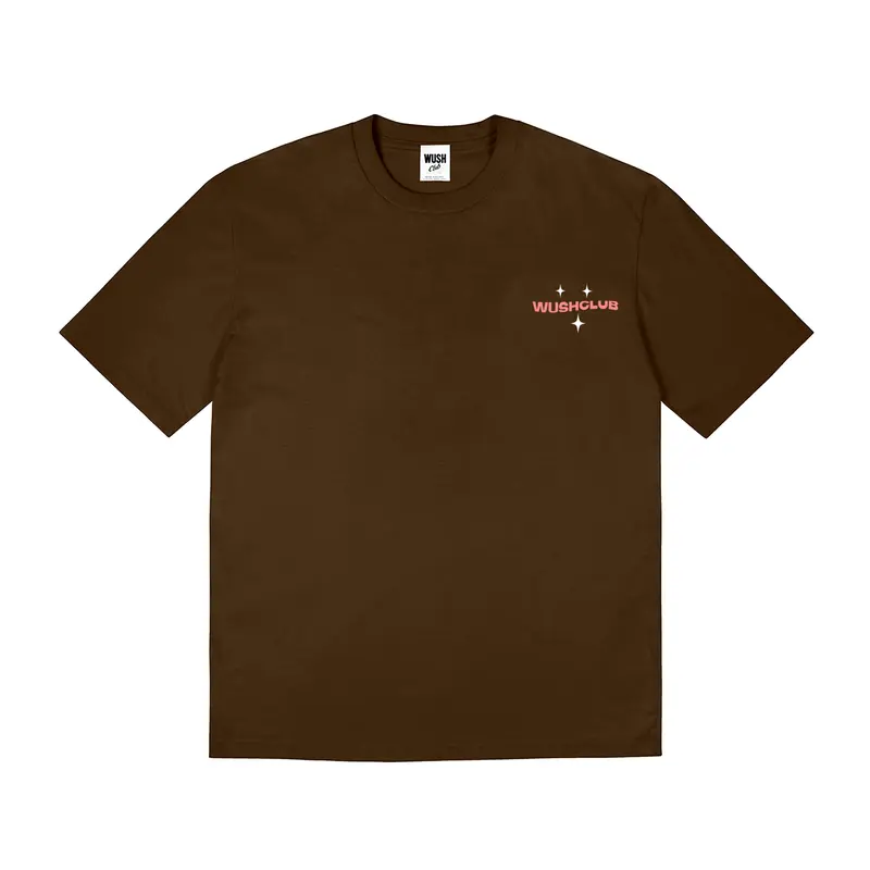 Wush Club 24s REGULER T Shirt Baju kaos Distro Pria Wanita Streetwear Tebal  Terbaru COTTON 24S ANOTHER COKLAT XXL