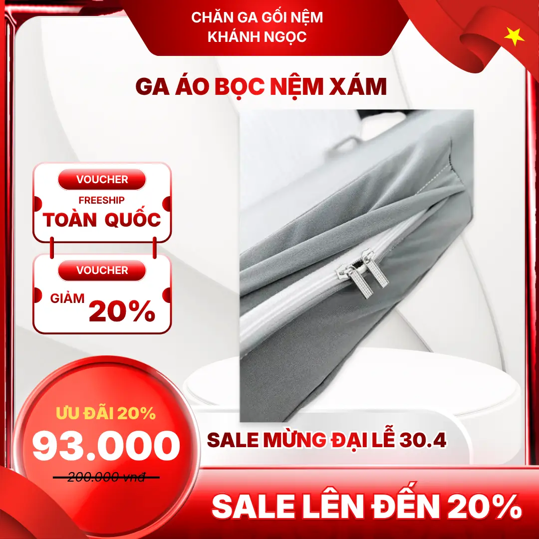 Áo bọc nệm thun lạnh màu xám trơn sang trọng tối giản chất liệu vải thoáng khí và hút ẩm tốt thiết kế ôm sát dễ chăm sóc và độ bền cao