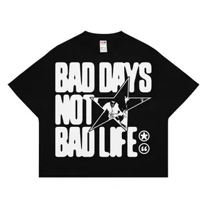 T-Shirt Boxy Pearce - Bad days notbad life Hitam Cotton Baju Kaos Pria Wanita OversizedStreetwear