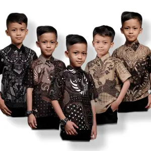 Batik Anak Laki Laki Premium Lengan Pendek Kemeja Sekolah Baju Terbaru Cowok TK SD 2-13 Tahun