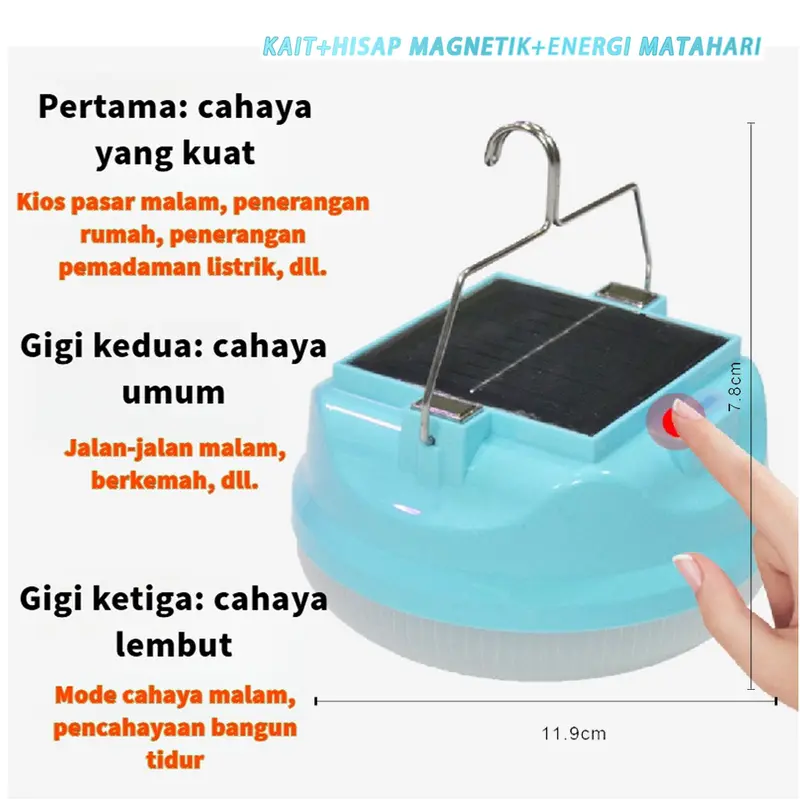 Lampu Emergency Ufo Gantung Solar Panel Camping Darurat Lampu Taman Lampu Belajar Lampu Multifungsi 600w lampu emergency tahan 24 jam IP67 Tahan Air lampu led tenaga surya outdoor Multi-fungsi lampu tenda camping Portabel lampu usb 8